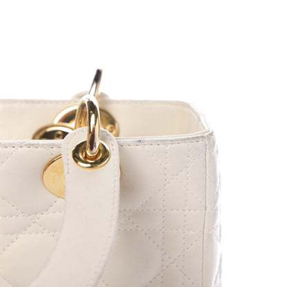Christian Dior Lambskin Cannage Medium Lady Dior Light Beige 11 of 19