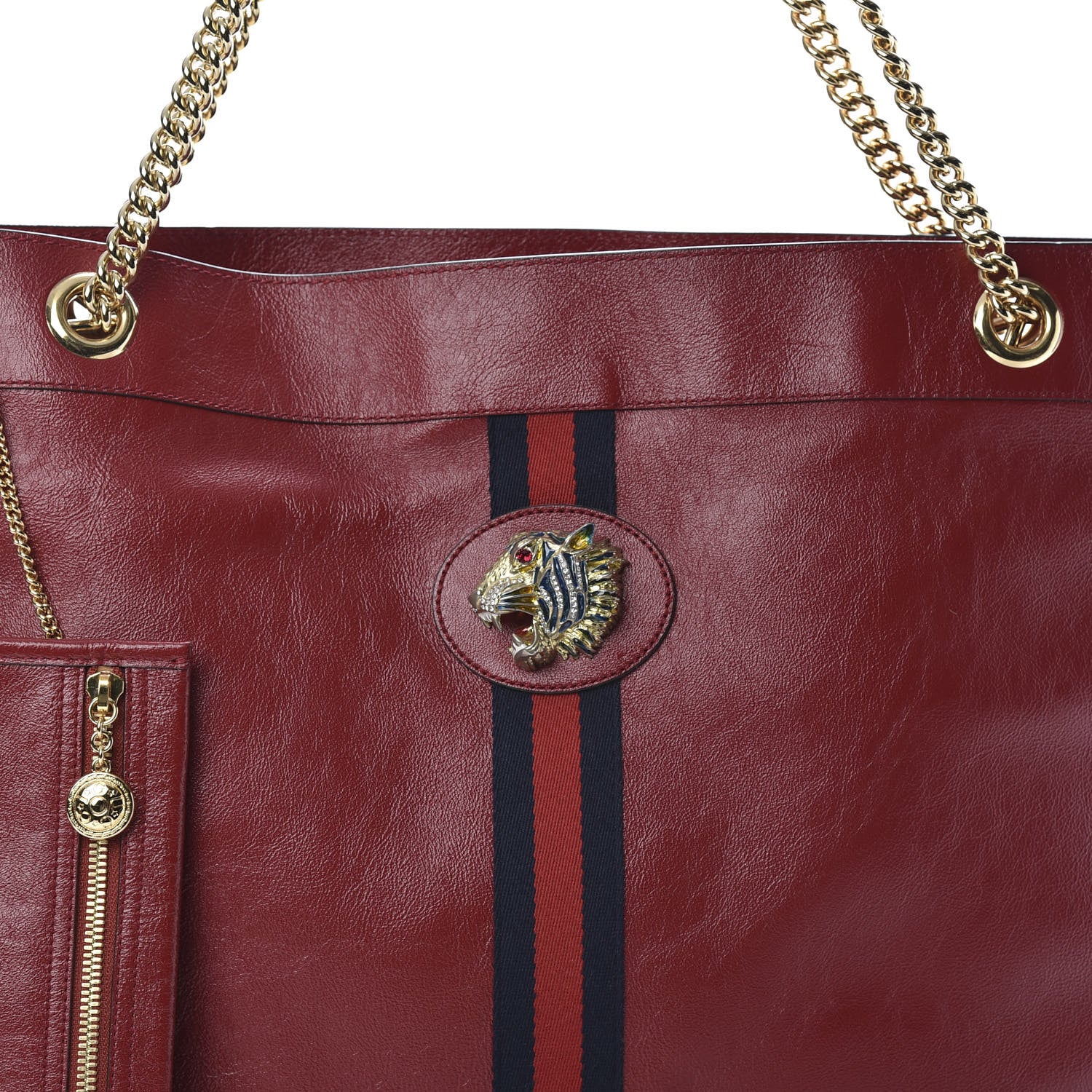 Gucci Calfskin Large Rajah Chain Tote Romantic Cherry 8 of 10