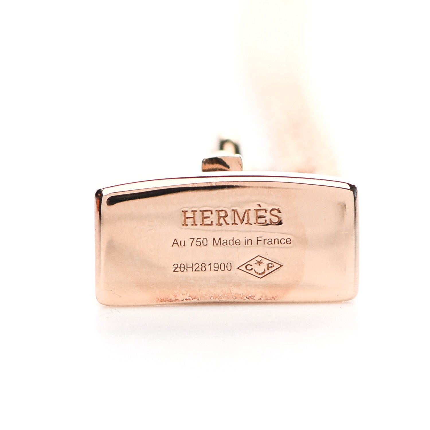 Hermes 18K Rose Gold Diamond Kelly Pendant Necklace 4 of 5