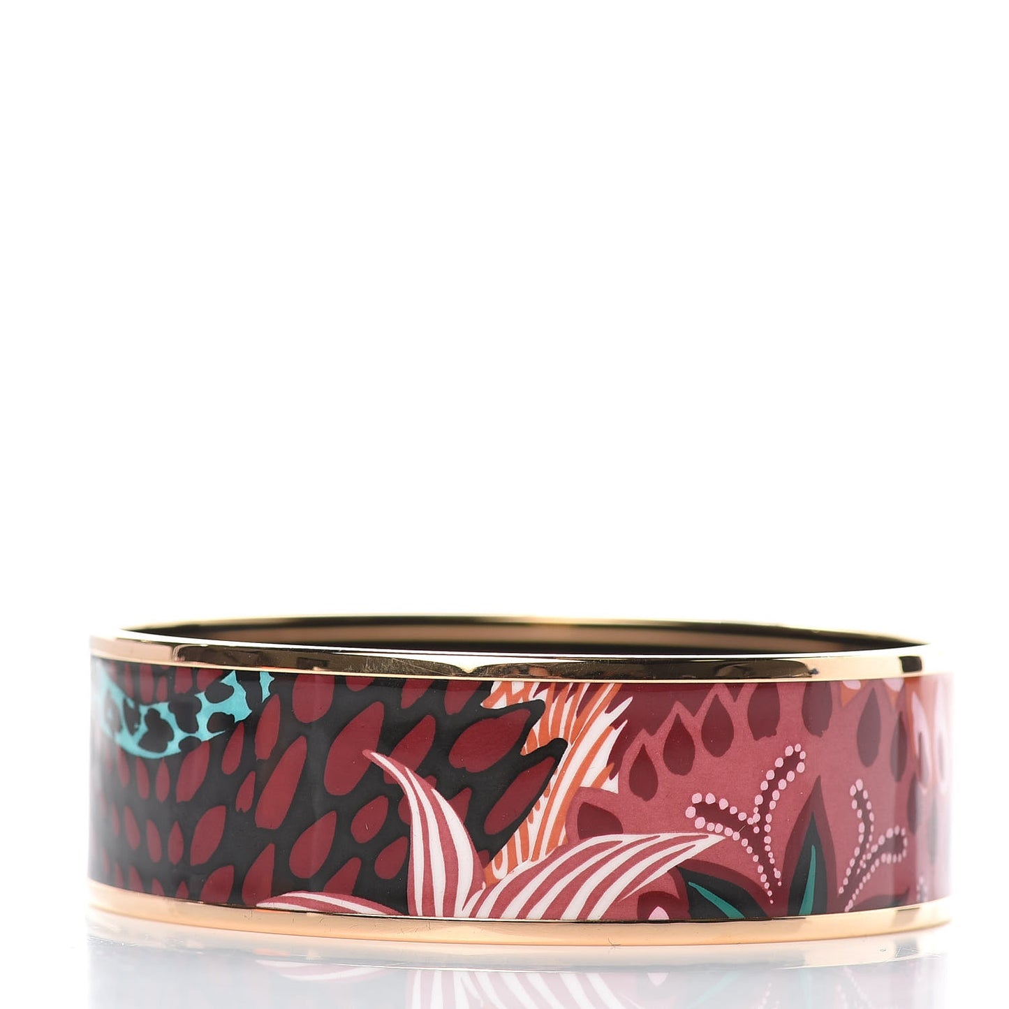 Enamel Printed Wide Jungle of Eden Wide Bracelet 65 Rose Couture