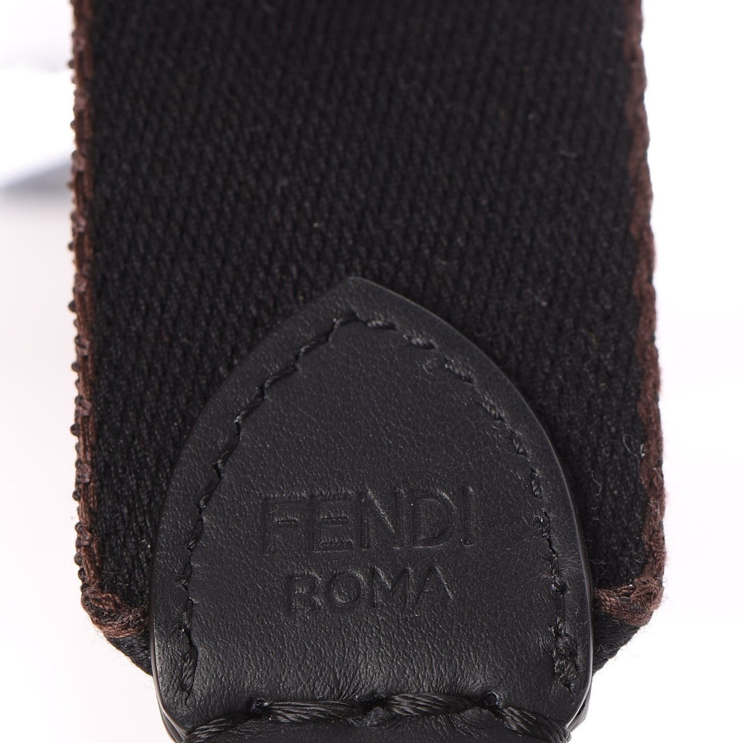 Ribbon Vitello Century FF Striped Mini Strap You Black Tobacco