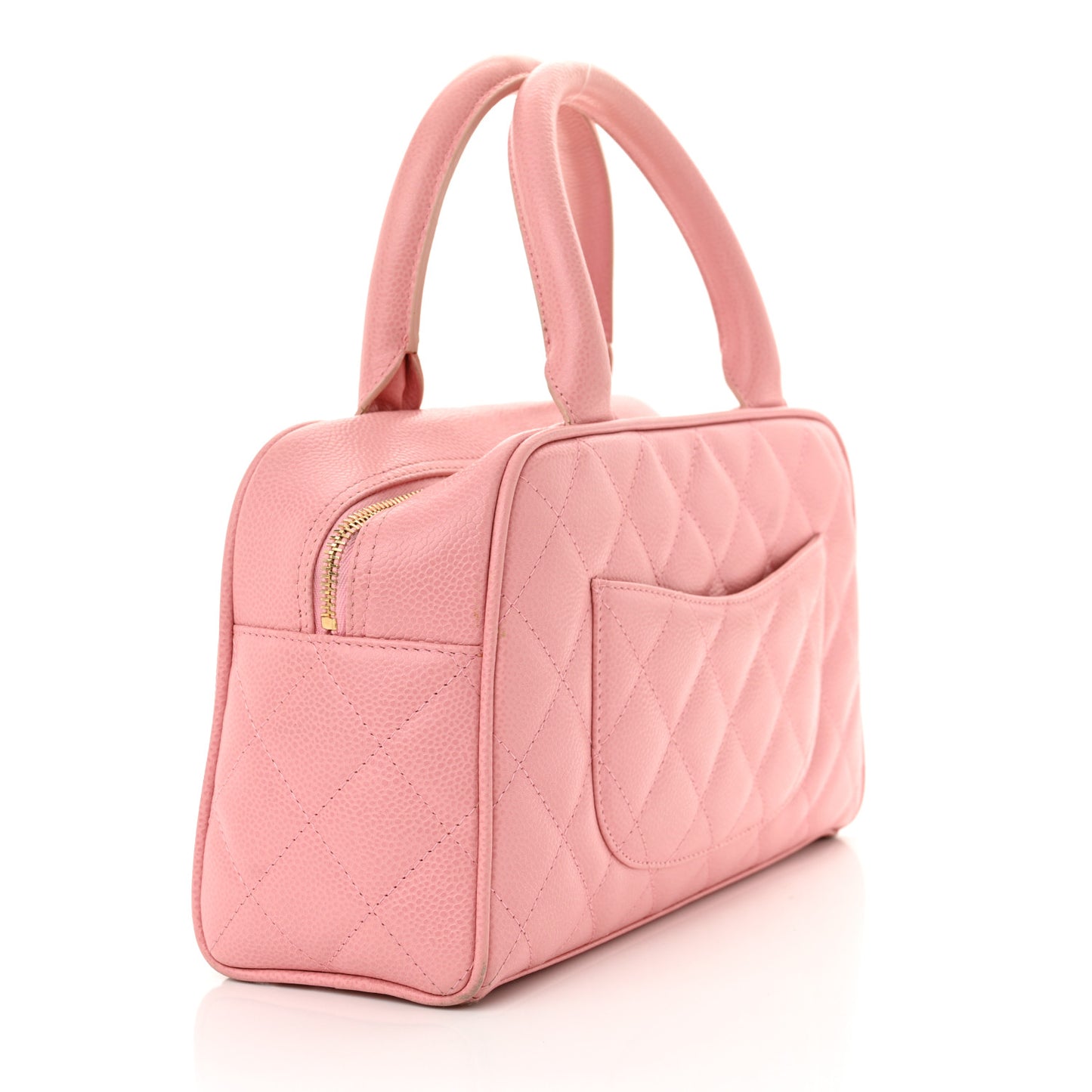 Caviar Quilted Small Bowler Pink