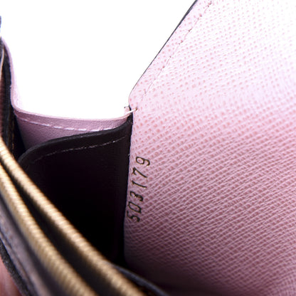 Louis Vuitton Damier Ebene Emilie Wallet Rose Ballerine 7 of 8