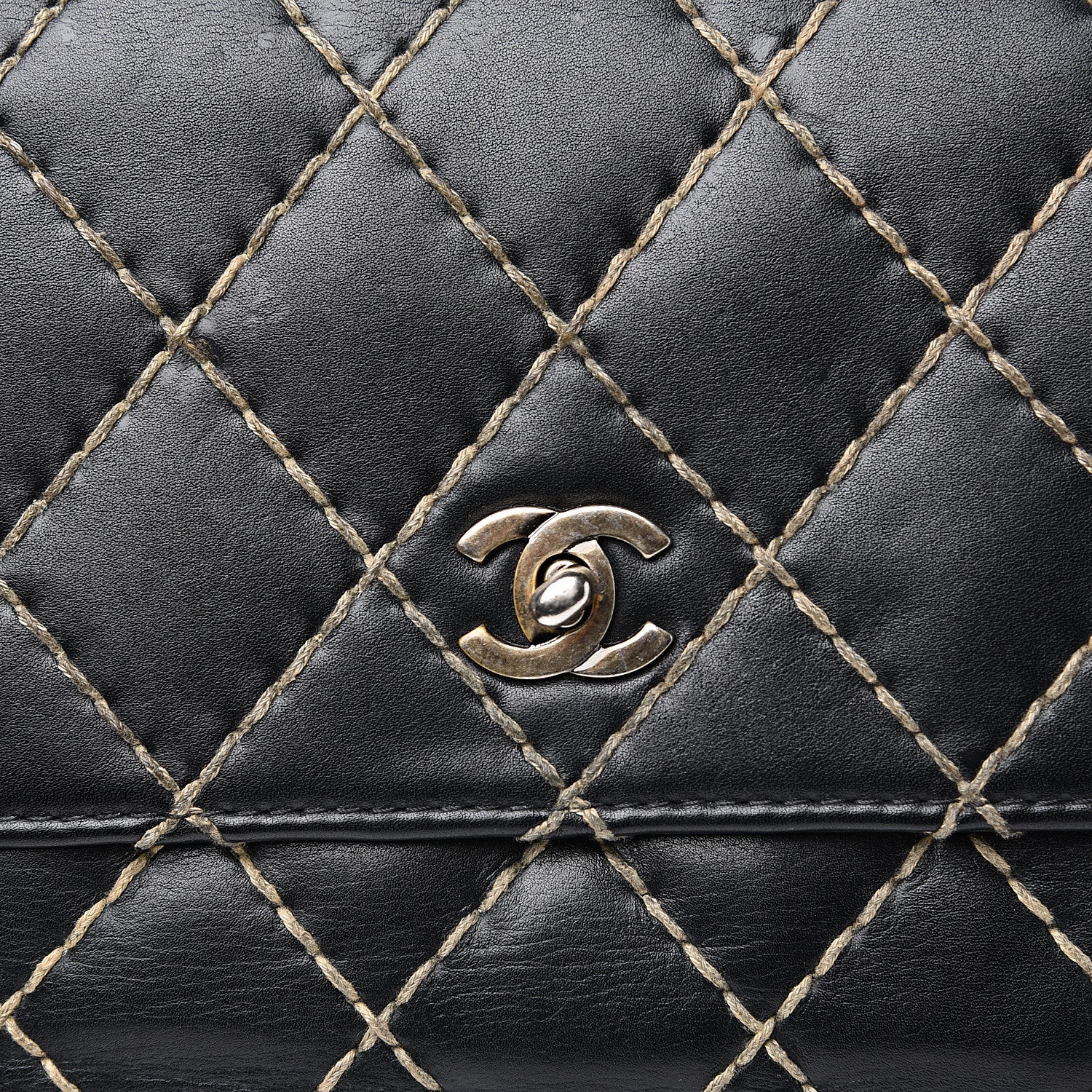 Chanel Calfskin Wild Stitch Jumbo Flap Black 9 of 16