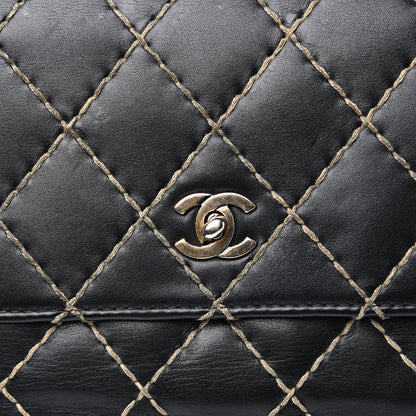 Chanel Calfskin Wild Stitch Jumbo Flap Black 9 of 16