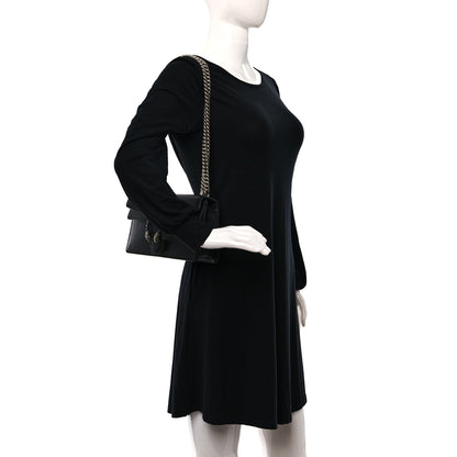 Gucci Dollar Calfskin Enamel Small Dionysus Shoulder Bag Black Electric Blue 2 of 12