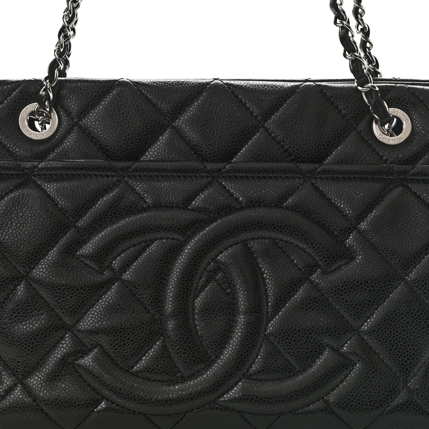 Chanel Caviar Quilted CC Timeless Soft Tote Black 8 of 10