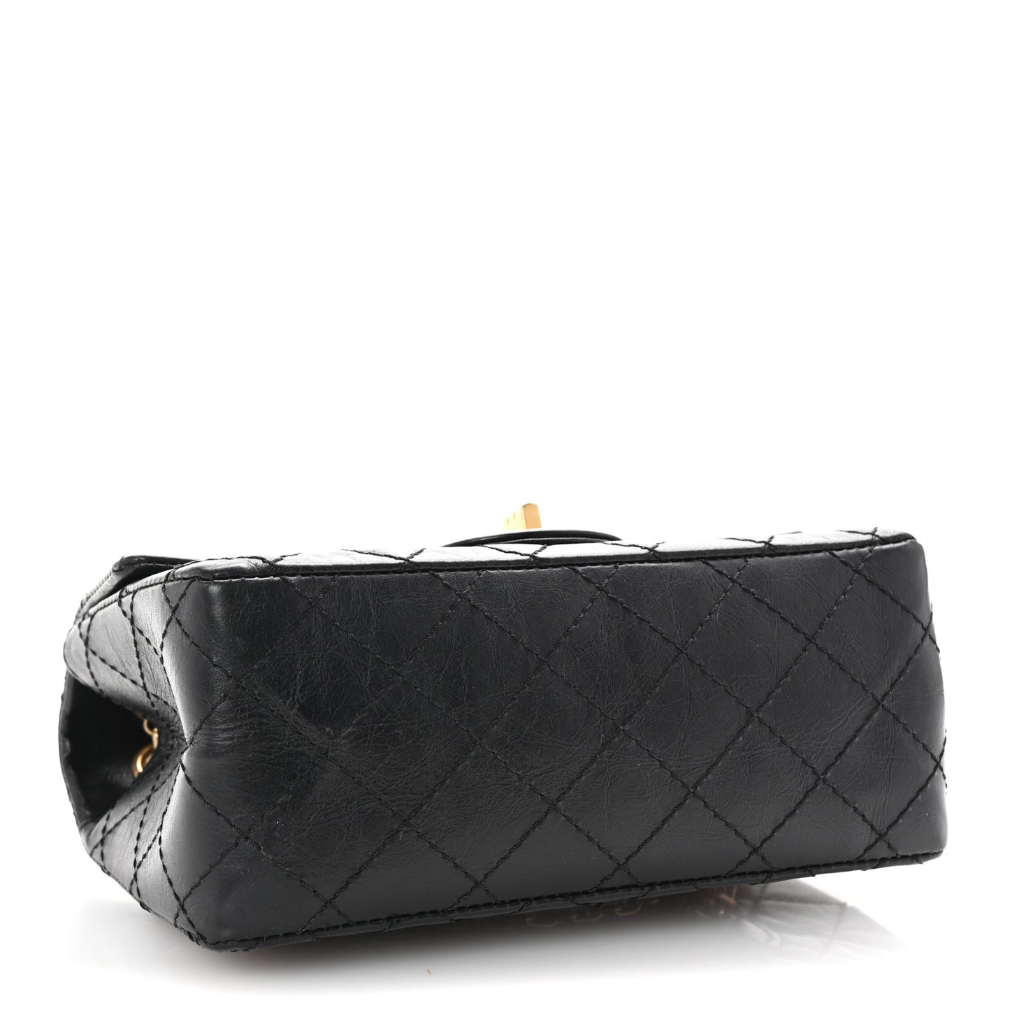 Aged Calfskin Quilted 2.55 Reissue Mini Flap Black