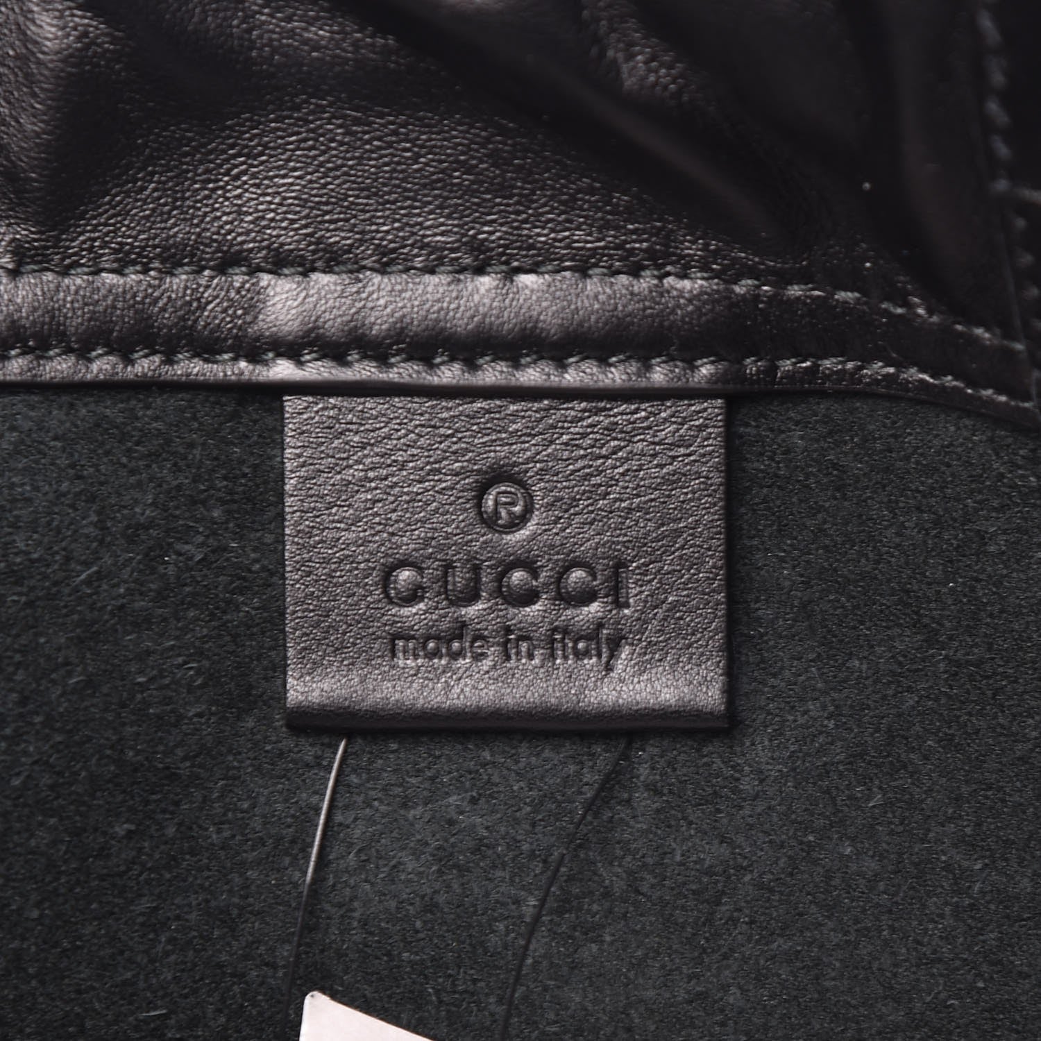 Gucci Calfskin Logo Drawstring Backpack Black 6 of 7