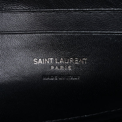 Saint Laurent Grain De Poudre Matelasse Monogram Mini Lou Camera Bag Black 8 of 9
