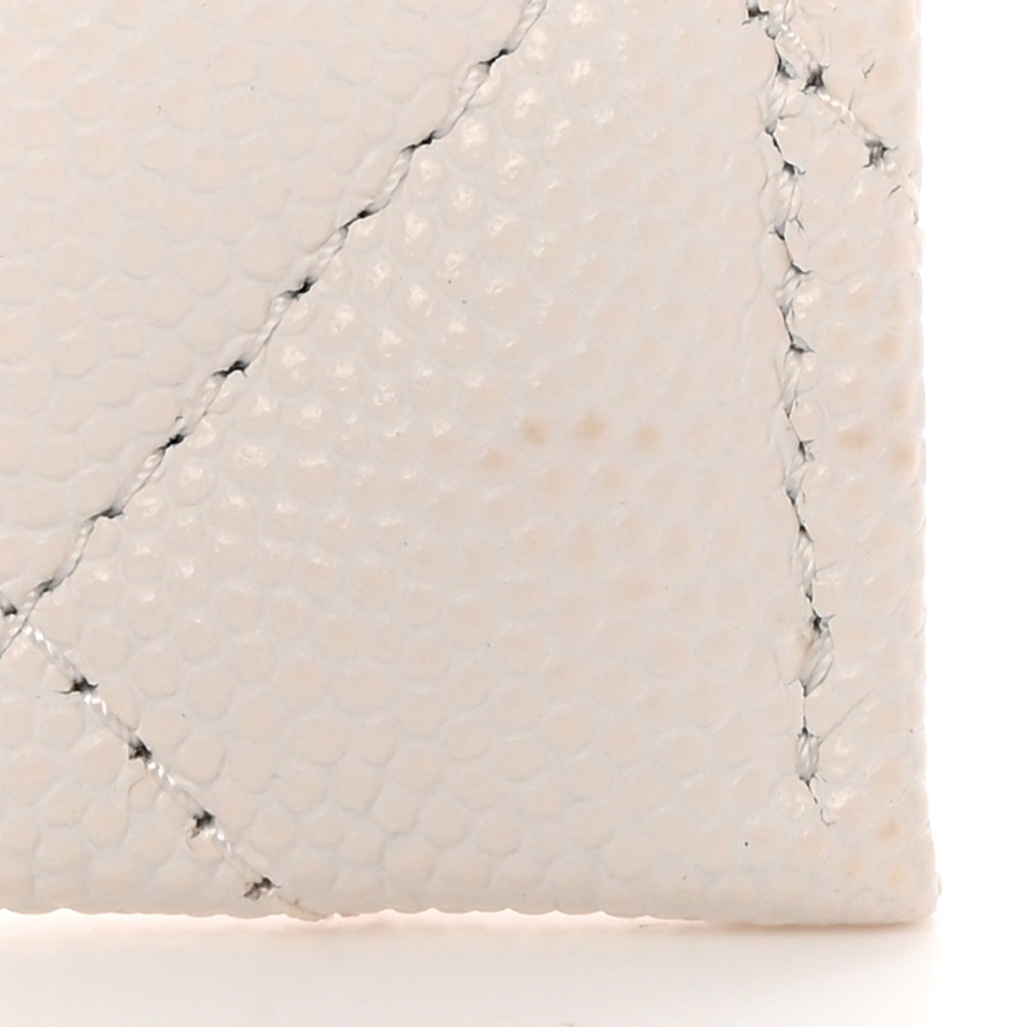 Chanel Caviar Metal Quilted Perforated CC Card Holder White 11 of 13