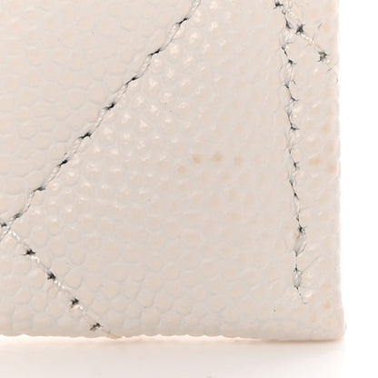 Chanel Caviar Metal Quilted Perforated CC Card Holder White 11 of 13