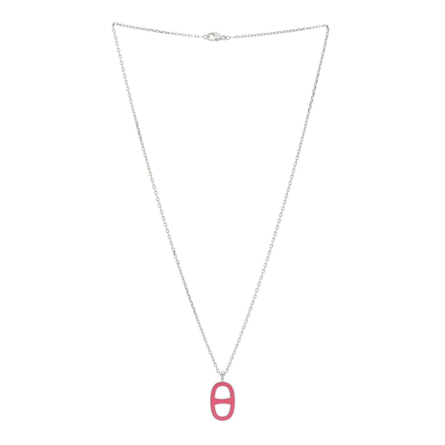 Hermes Laquered Iliade Pendant Necklace Rose Indien 3 of 5