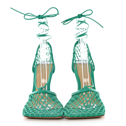 Bottega Veneta Mesh Nappa Stretch Ankle Tie 90mm Sandals 38 Acid Turquoise 2 of 9