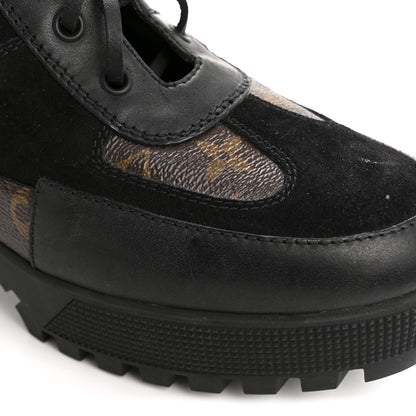 Louis Vuitton Suede Calfskin Monogram Laureate Platform Desert Boots 41 Black 10 of 10
