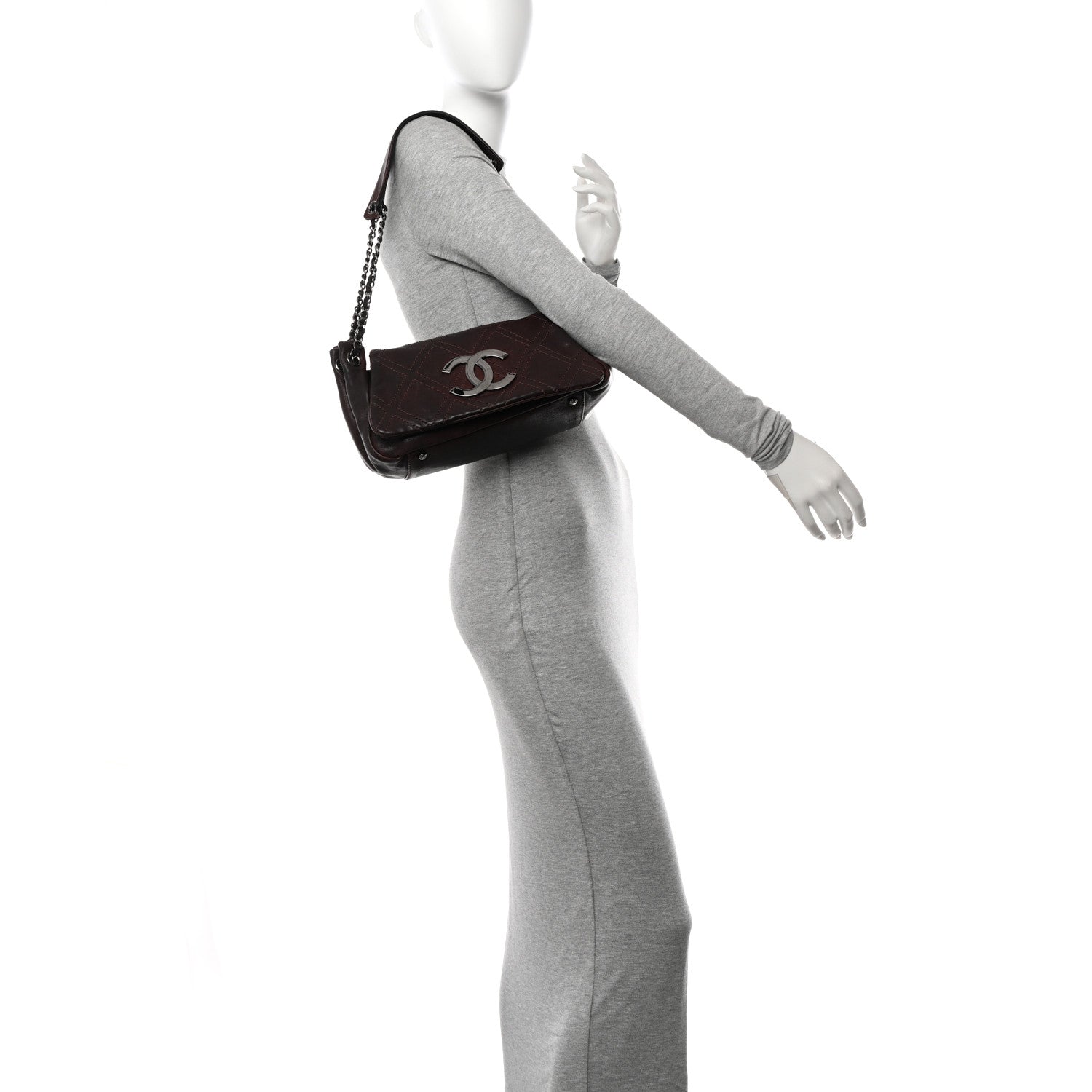 Chanel Calfskin Diamond Stitch Accordion Flap Brown 2 of 17