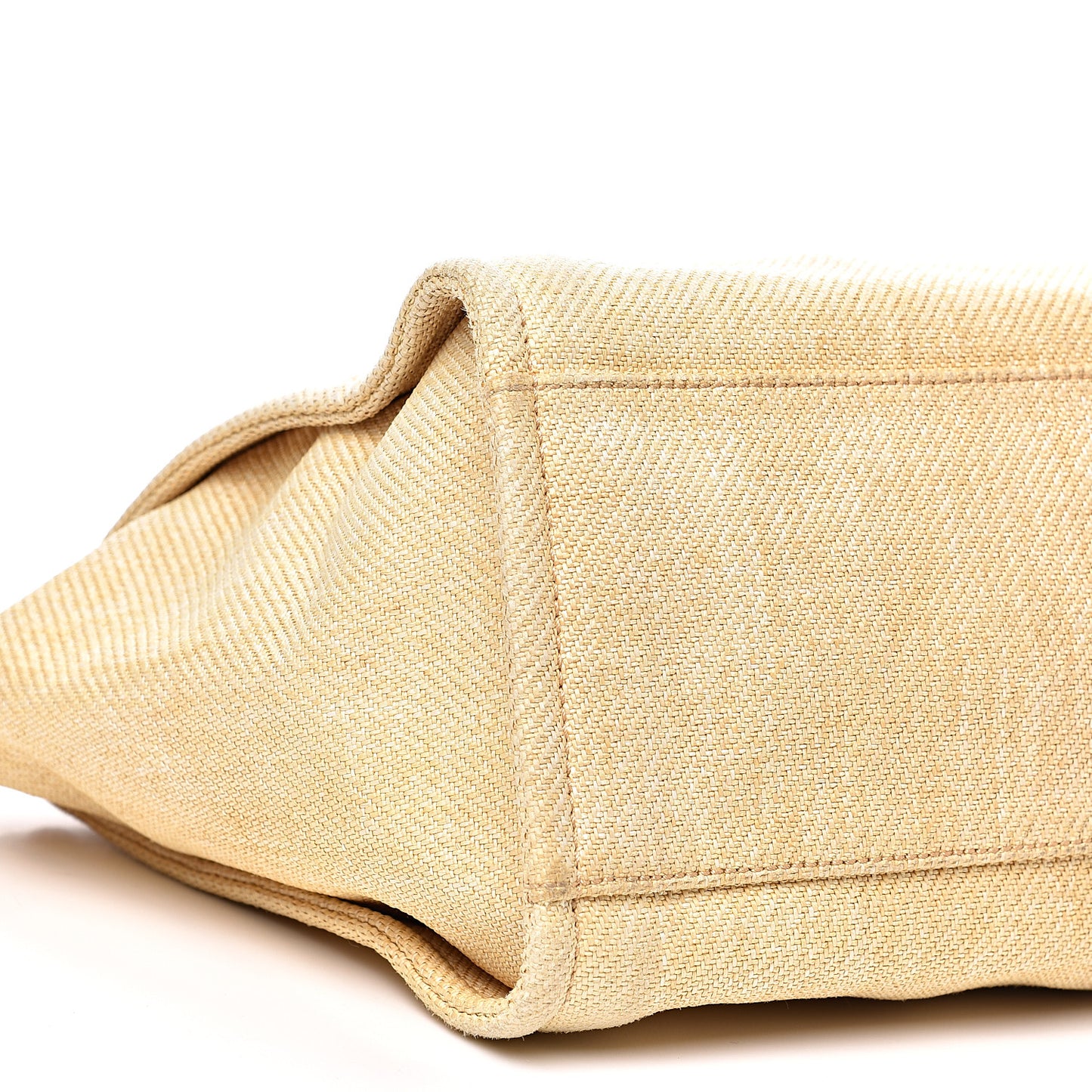 Woven Straw Raffia Medium Deauville Tote Beige