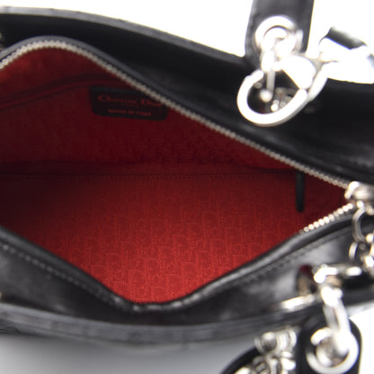 Christian Dior Lambskin Cannage Medium Lady Dior Black 6 of 13