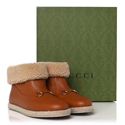 Gucci Calfskin Wool Womens Fria Horsebit Ankle Boots 40 New Caramel Butterscotch 8 of 8