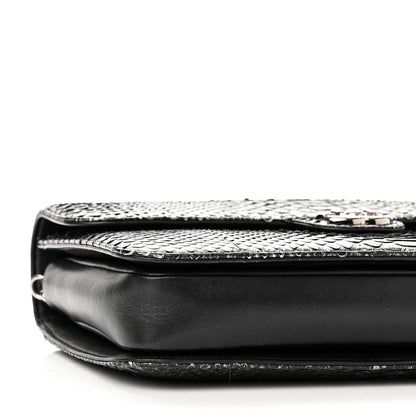 Chanel Snakeskin Large Perfect Edge Flap Silver 9 of 10
