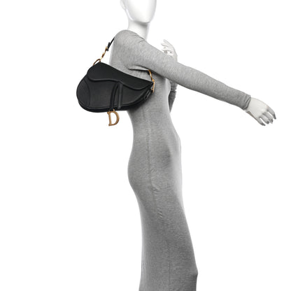 Christian Dior Grained Calfskin Saddle Bag Black 2 of 10