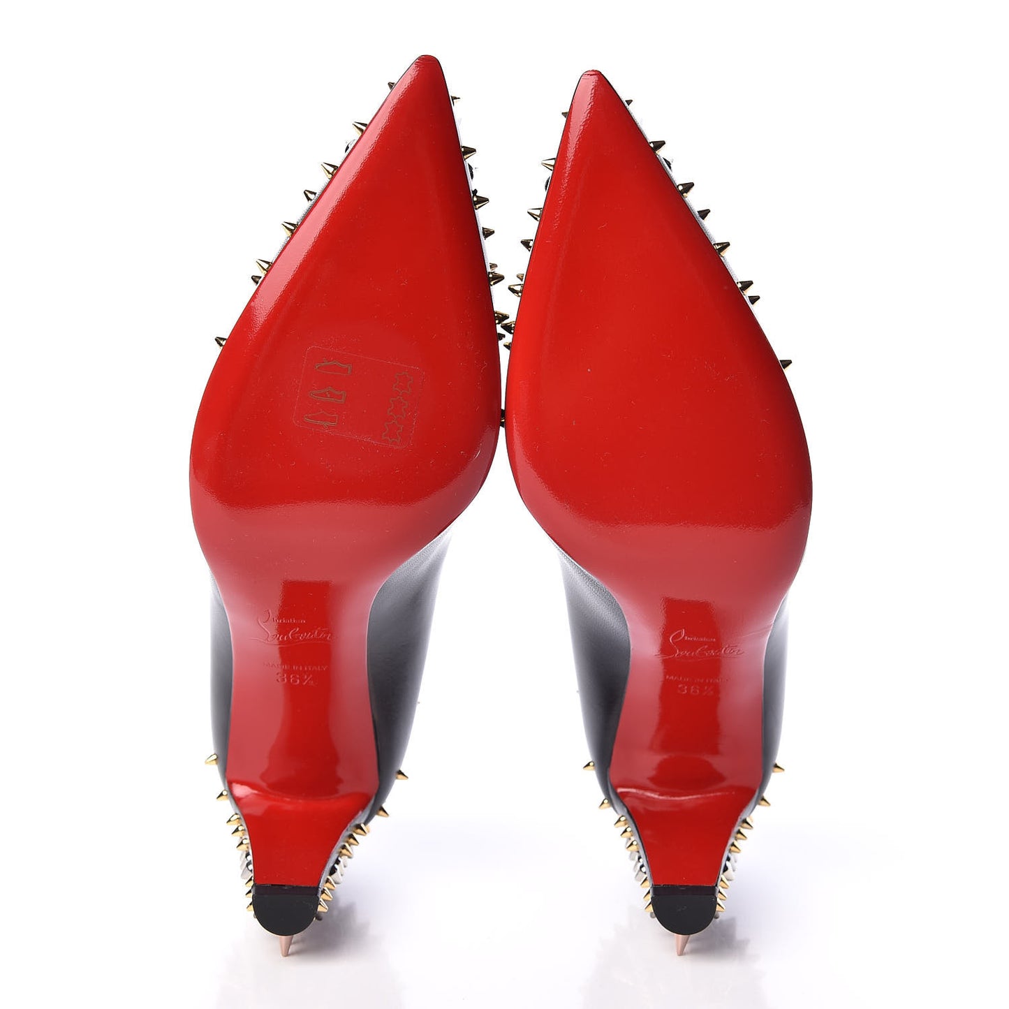 Shiny Nappa Goldopump Spikes 70 Pumps 36.5 Black