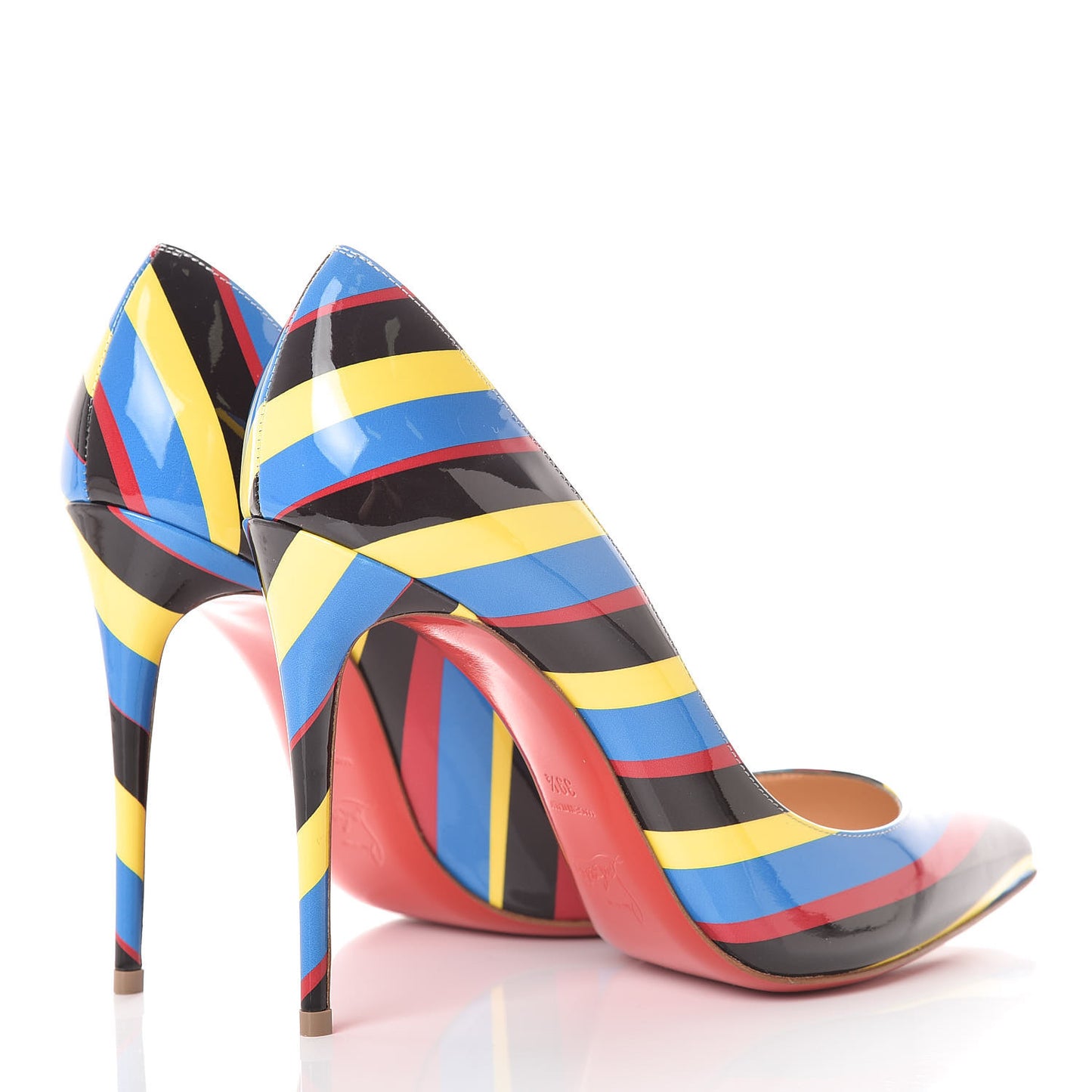 Patent Airstripe Pigalle Follies 100 Pumps 39.5 Multi