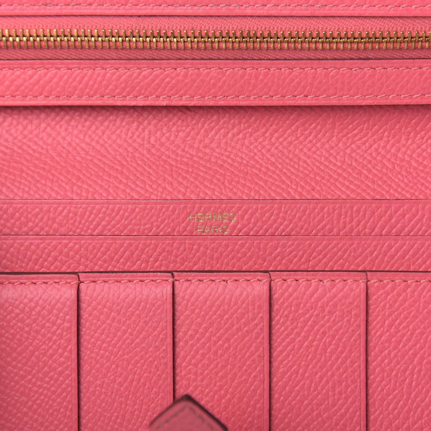 Hermes Epsom Bearn Gusset Wallet Rose Lipstick 8 of 9