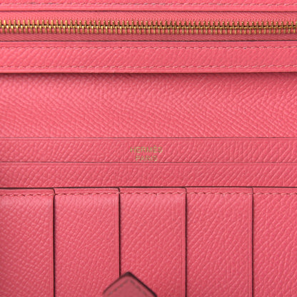 Hermes Epsom Bearn Gusset Wallet Rose Lipstick 8 of 9