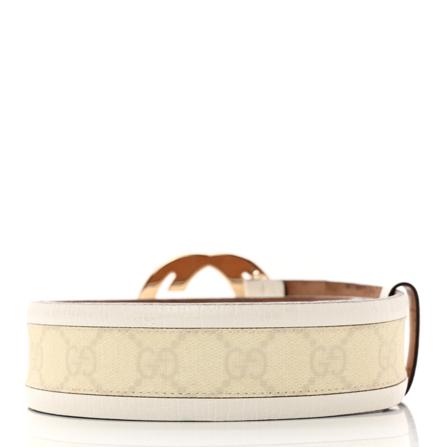 Gucci GG Plus Monogram Calfskin Interlocking G 40mm Belt 95 38 White 2 of 11