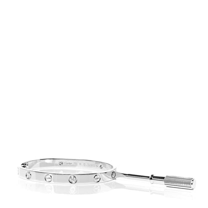 Cartier 18K White Gold 4 Diamond LOVE Bracelet 16 6 of 7