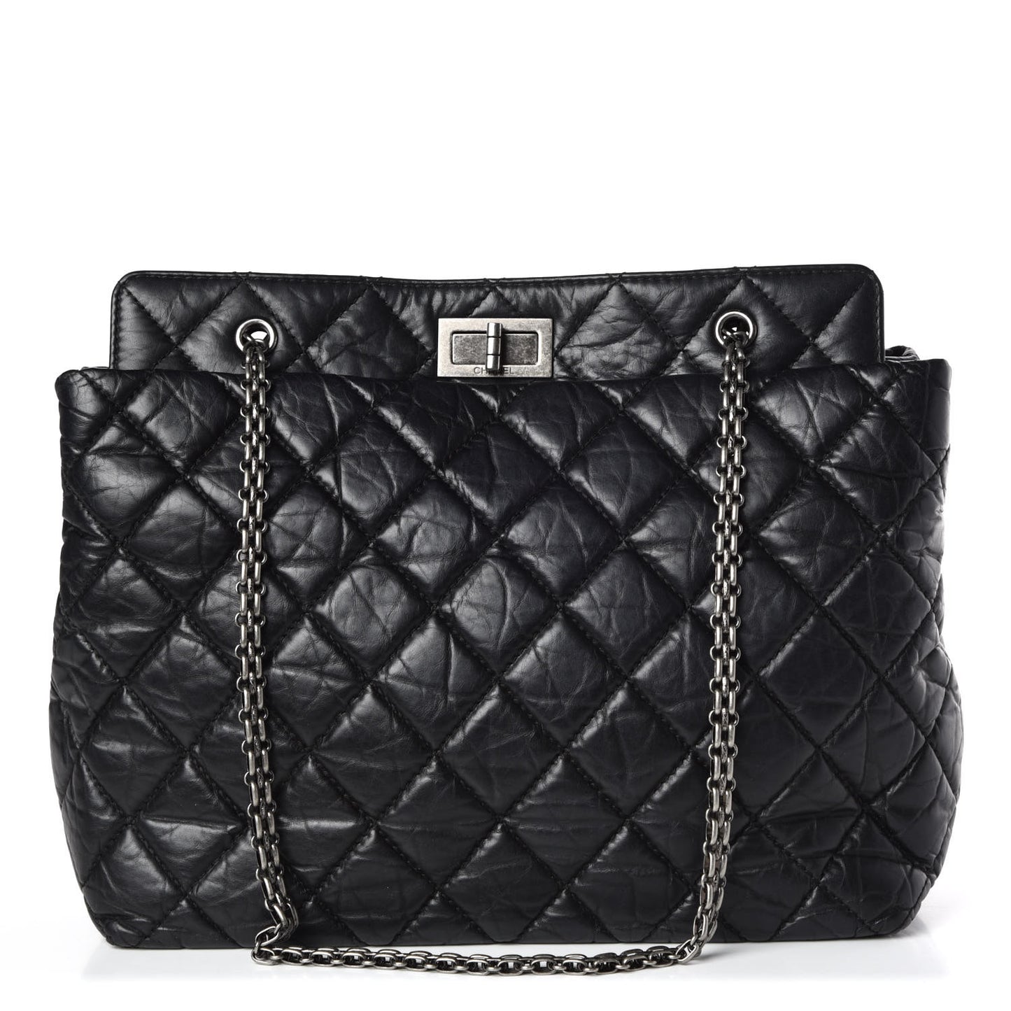 Aged Calfskin Reissue 2.55 Tote Black