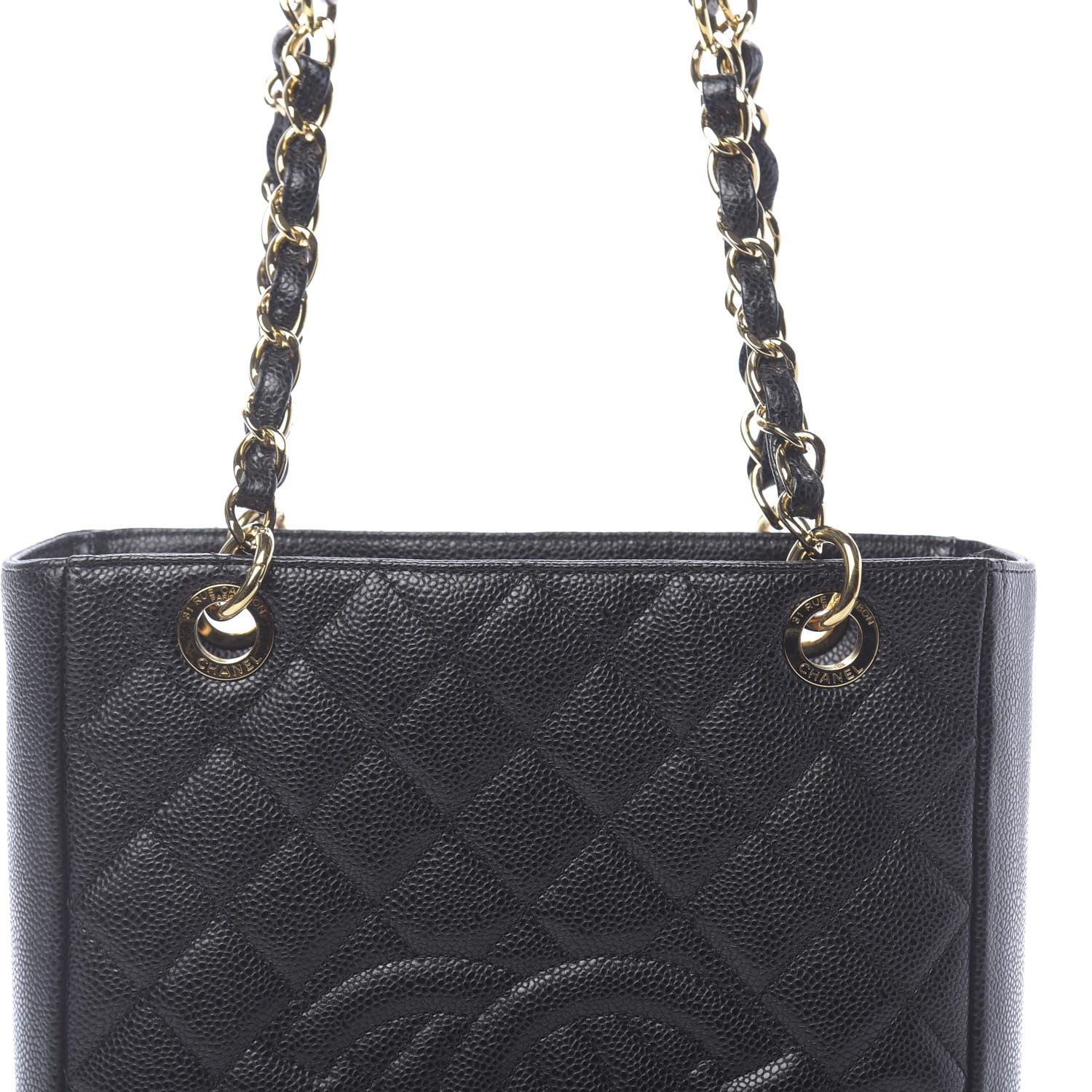 Chanel Caviar Quilted Petit Shopping Tote PST Black 10 of 10
