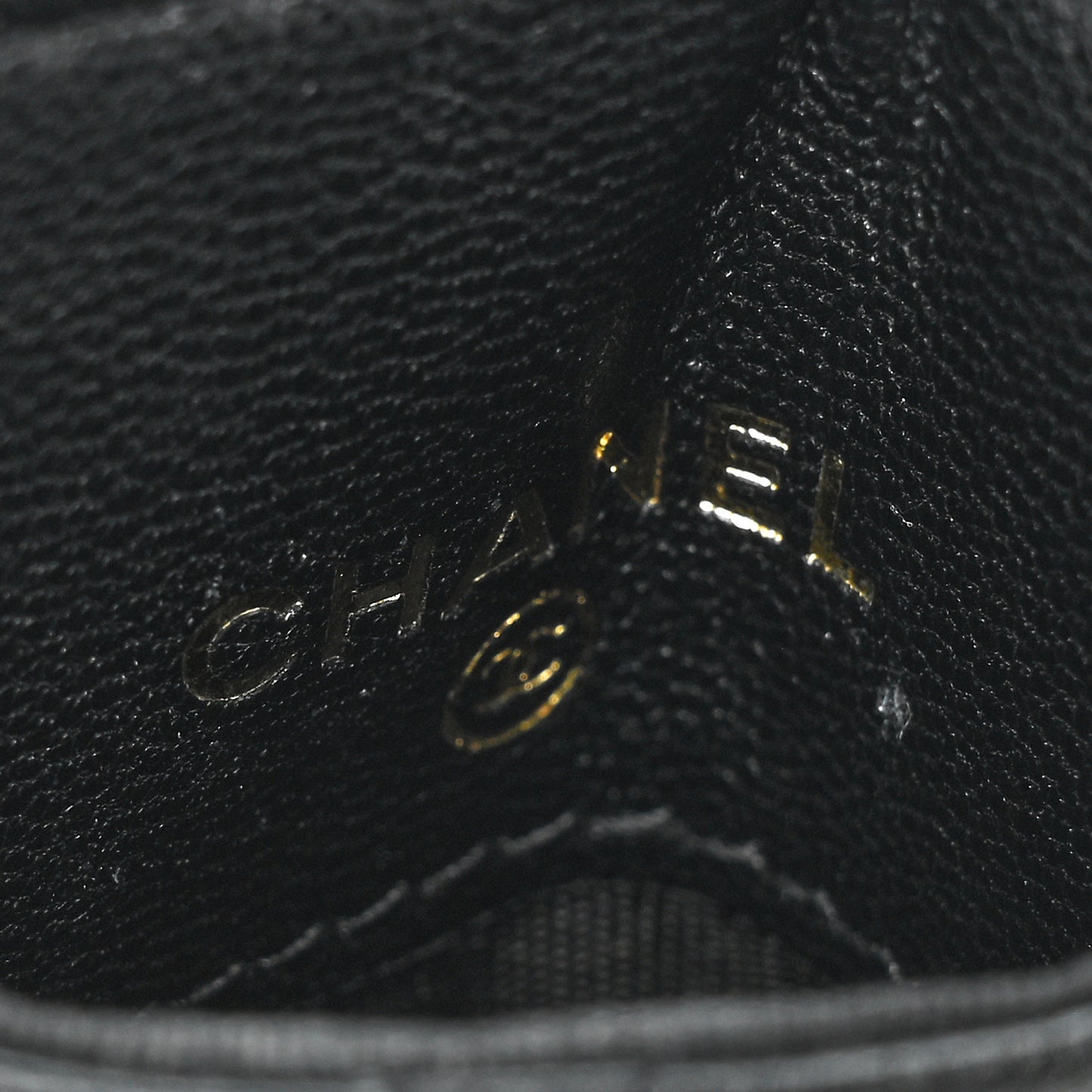Goatskin Quilted Chanel 19 Card Holder On Chain Black