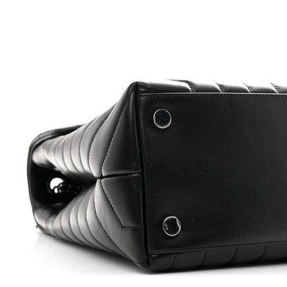 Saint Laurent Calfskin Y Quilted Monogram Monochrome Large Loulou Chain Satchel Black 10 of 11