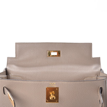 Hermes Taurillon Clemence Kelly Retourne 28 Gris Touterelle 9 of 31