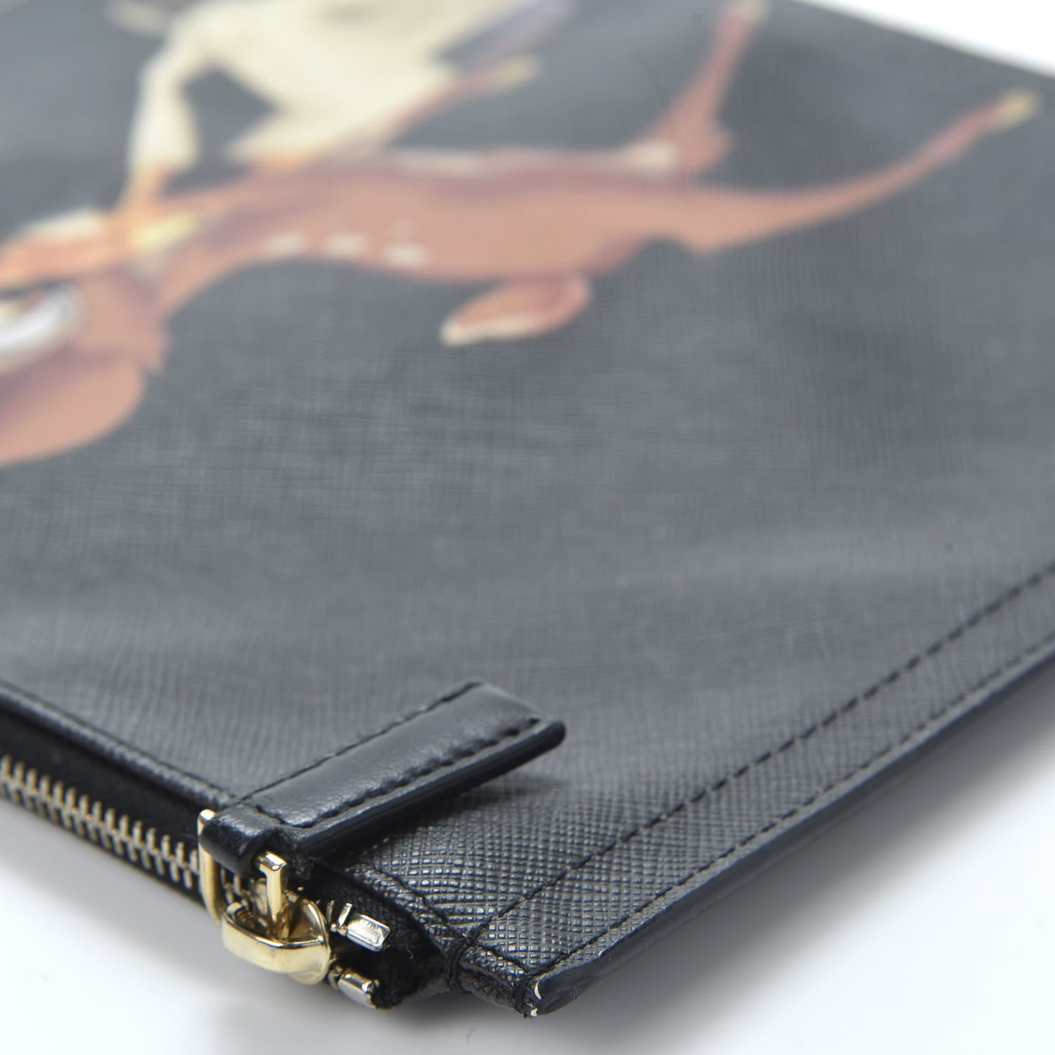 Givenchy Textured Coated Canvas Bambi Print Medium Cosmetic Pouch Black 8 of 13
