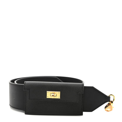 Hermes Swift Epsom Pocket Kelly Shoulder Strap Black 1 of 5