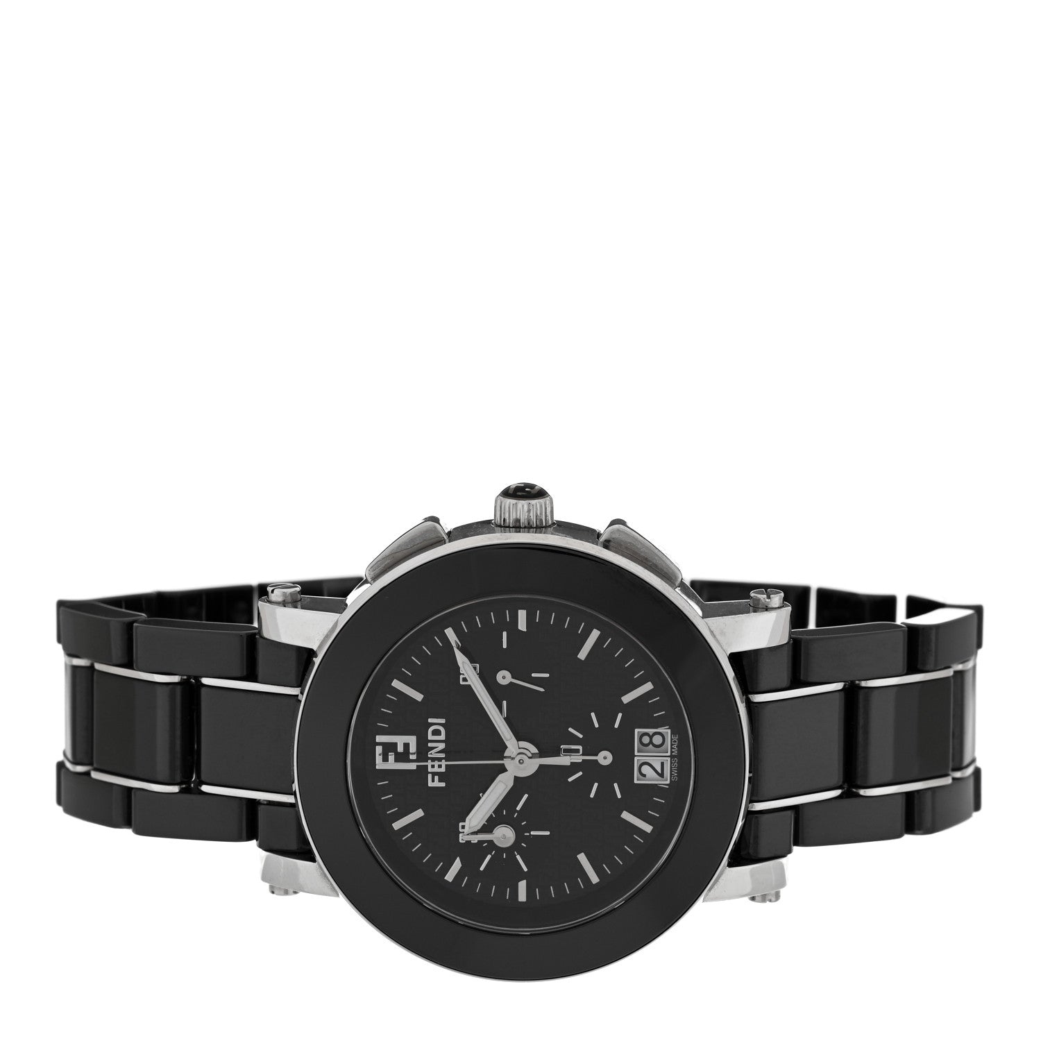 Fendi Stainless Steel Ceramic 38mm Chronograph Quartz Watch Black 2 of 5