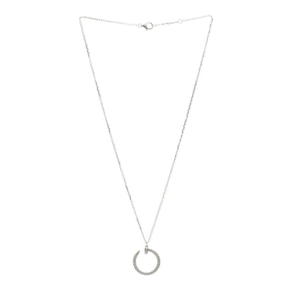 Cartier 18K White Gold Diamond Juste Un Clou Paved Pendant Necklace 2 of 5