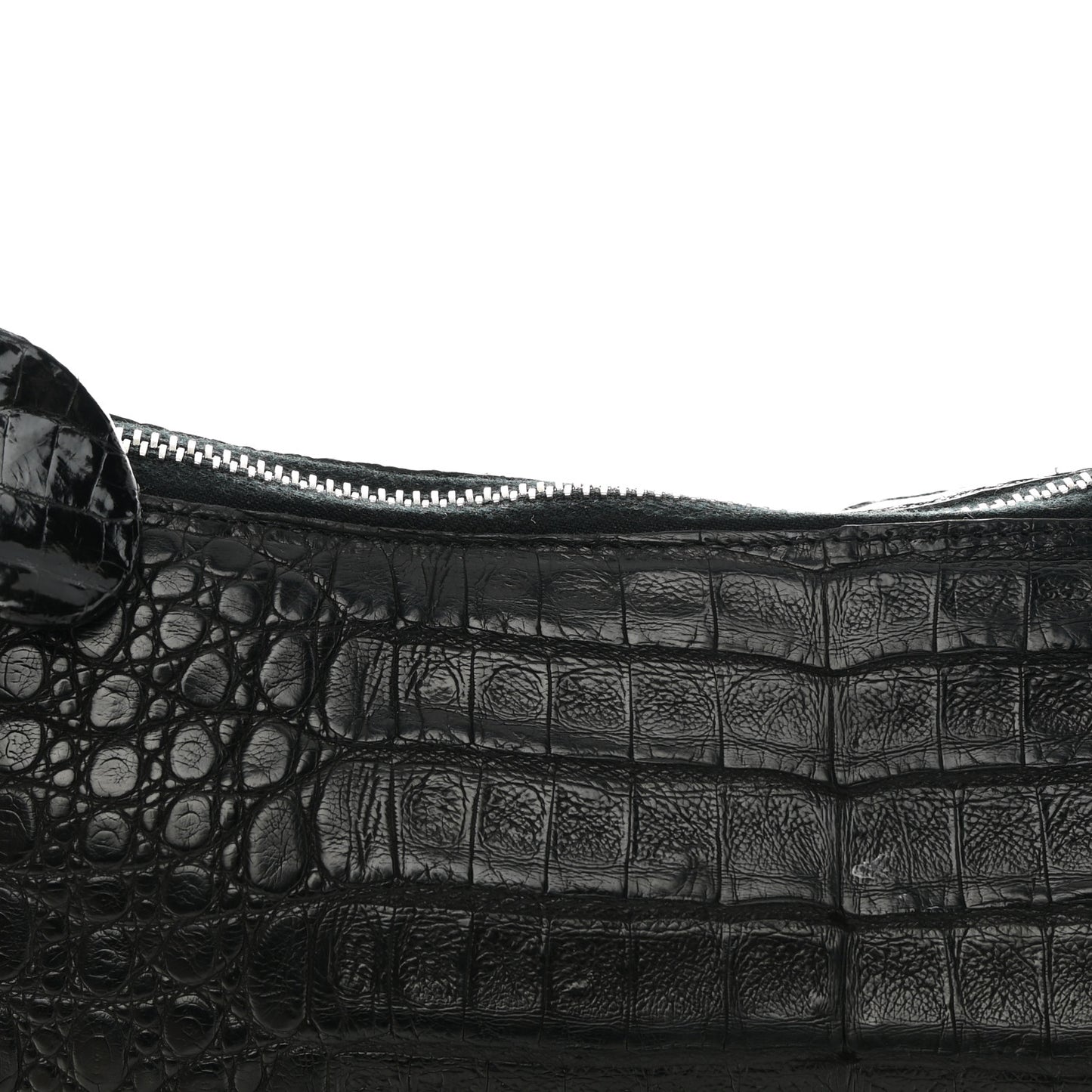 Crocodile Chain Hobo Black
