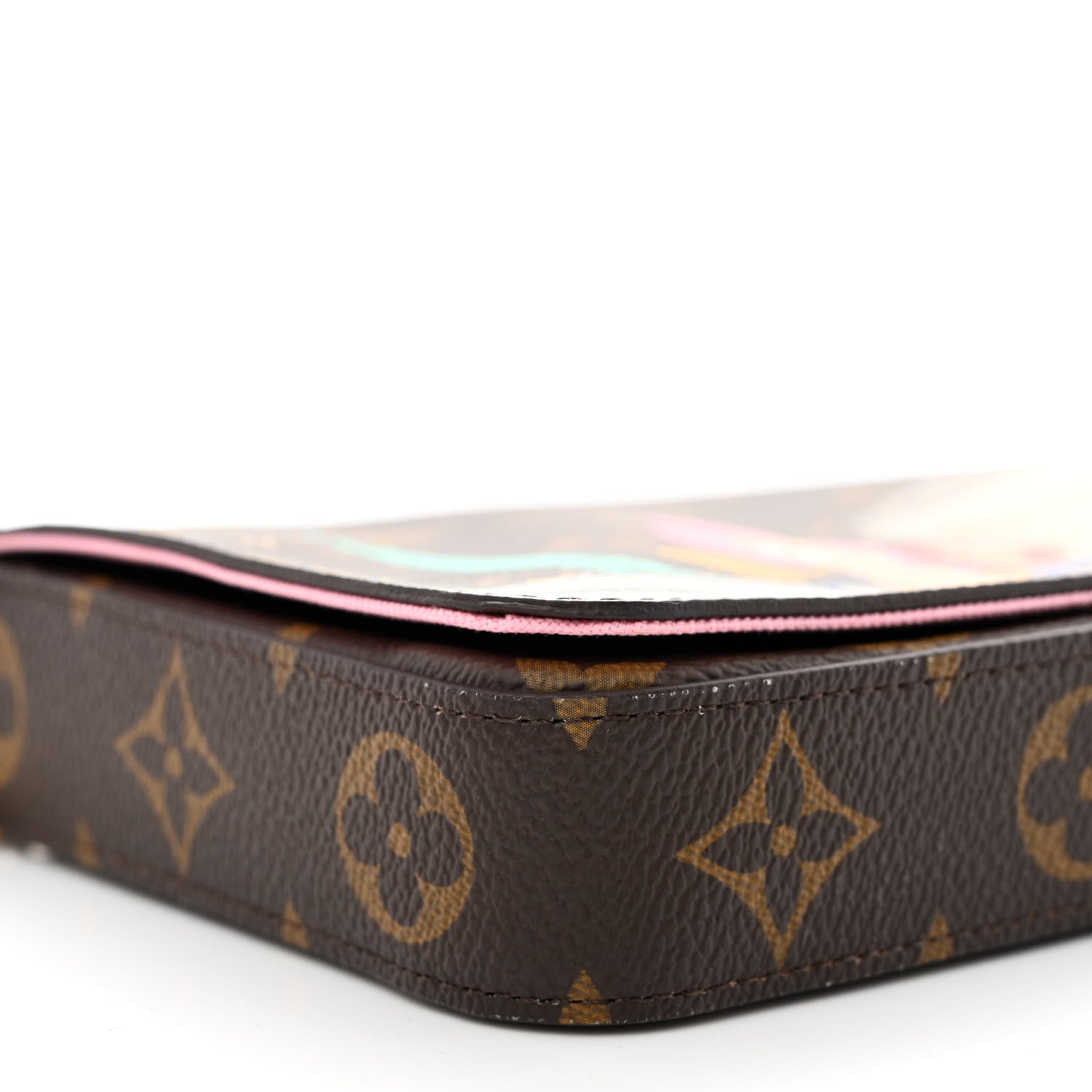 Louis Vuitton Monogram 2022 Christmas Animation Paris Pochette Felicie Chain Wallet Pink 11 of 13
