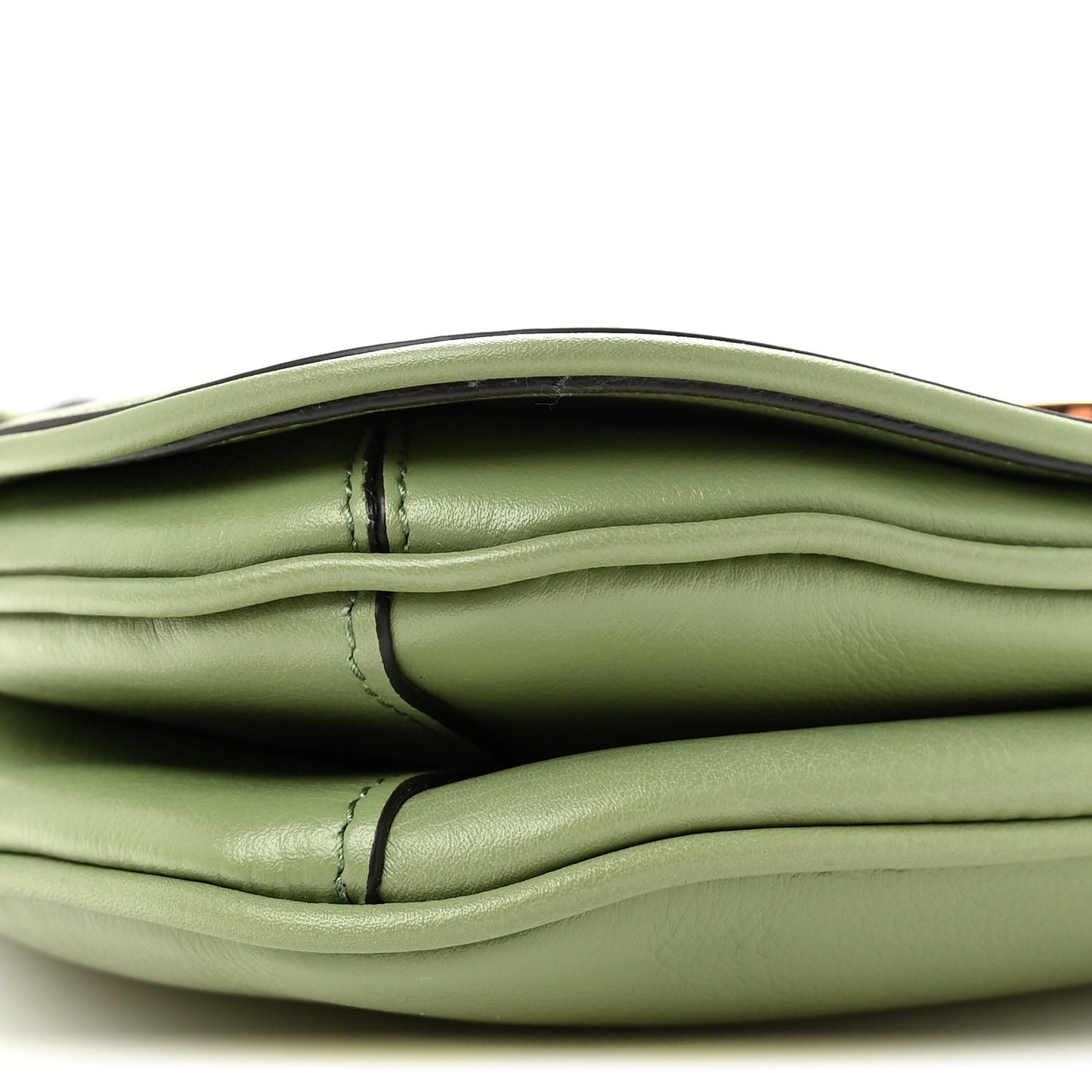 Roxy Calfskin Web Medium Blondie Top Handle Shoulder Flap Bag Salamander Green