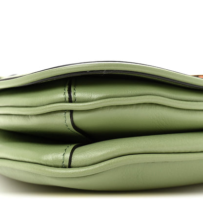 Gucci Roxy Calfskin Web Medium Blondie Top Handle Shoulder Flap Bag Salamander Green 9 of 10