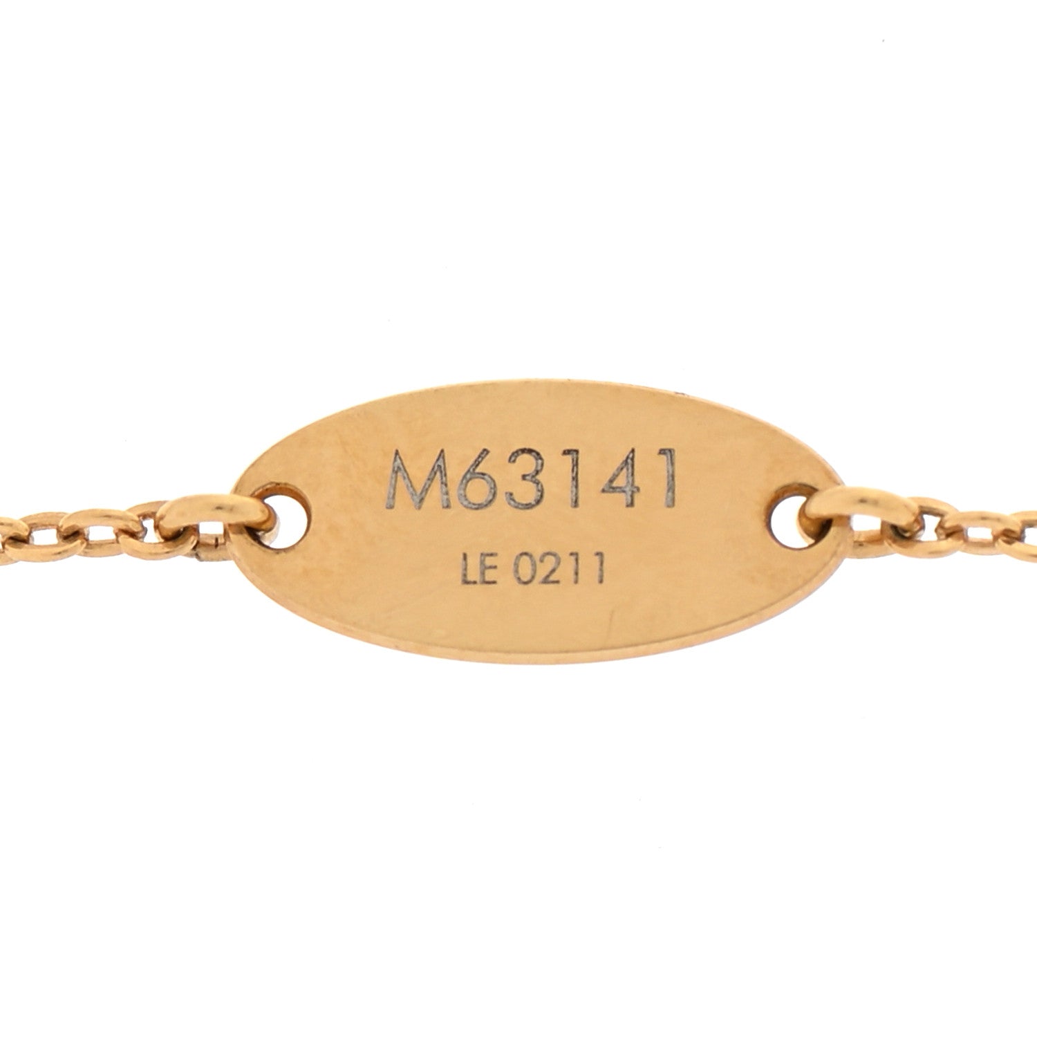 Louis Vuitton Nanogram Name Tag Necklace Gold 6 of 7