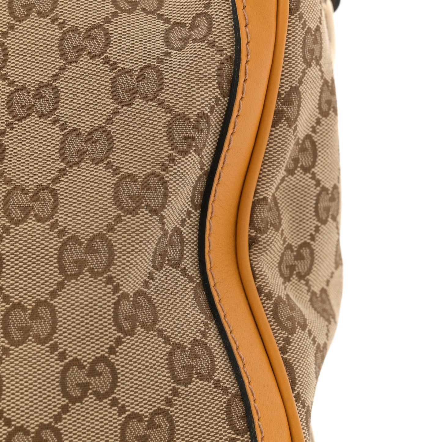 Monogram Selleria Calfskin Vintage Web Medium Boston Beige Ebony Yellow
