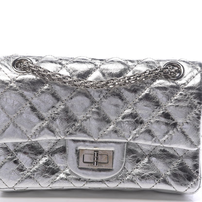 Chanel Metallic Aged Calfskin Quilted 2.55 Reissue 224 Flap Silver 10 of 11