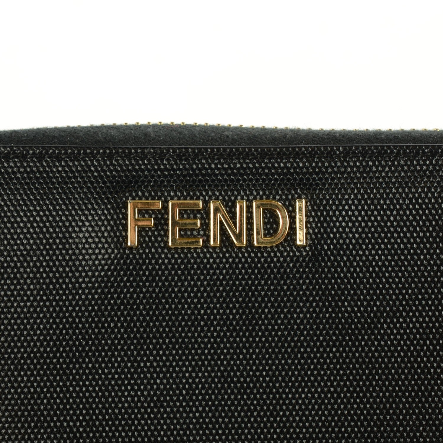 Fendi Coated Canvas Zip Around Wallet Black 6 of 9