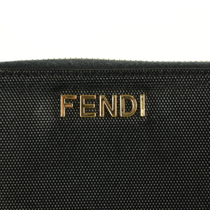 Fendi Coated Canvas Zip Around Wallet Black 6 of 9