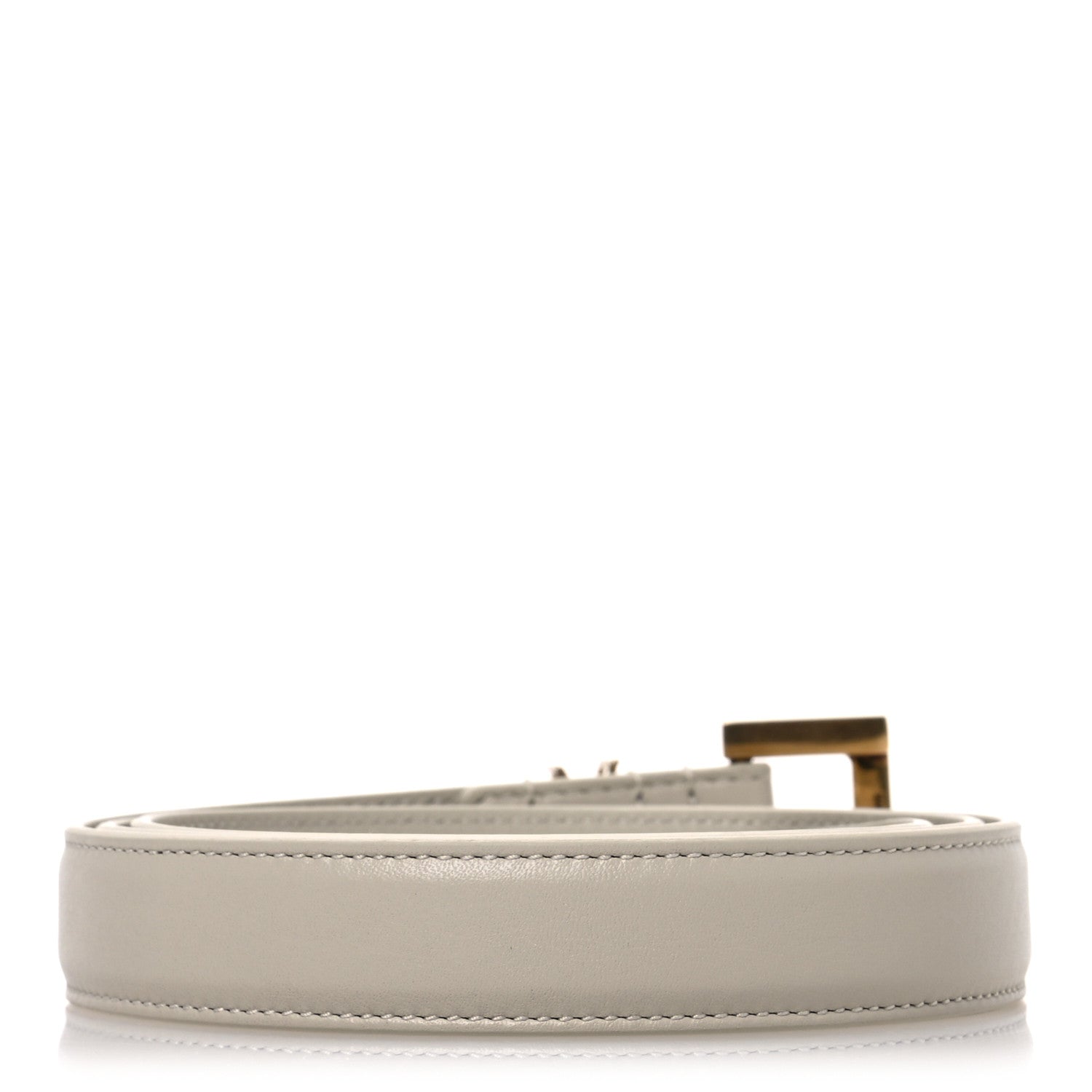 Saint Laurent Smooth Calfskin Monogram Square Buckle Belt 80 32 Blanc Vintage 2 of 6
